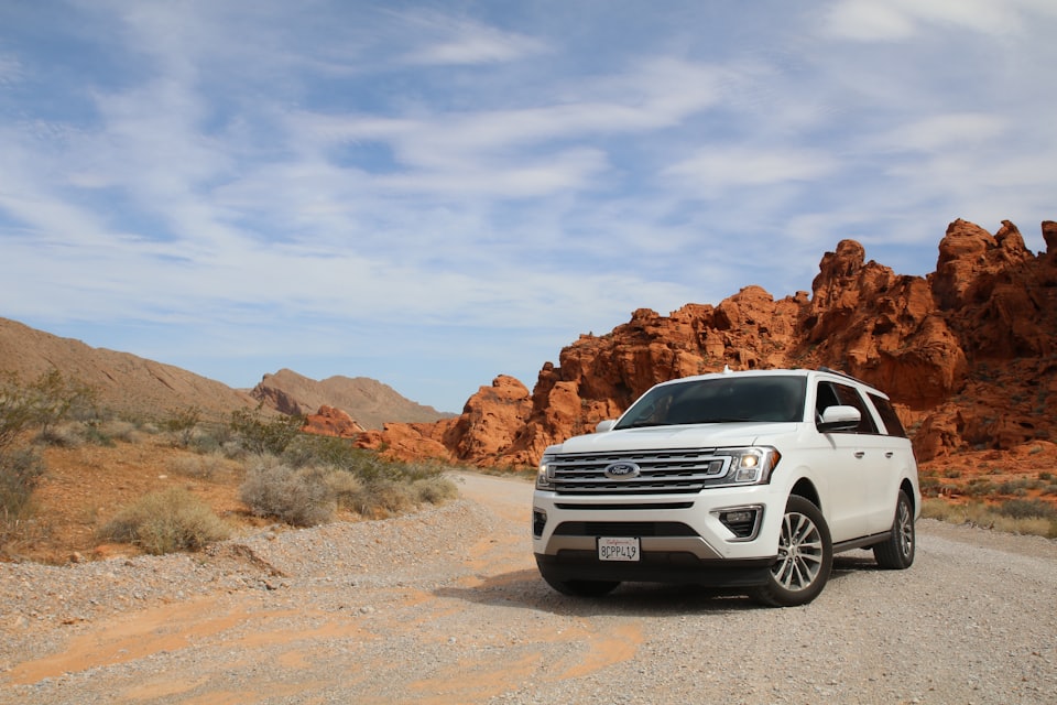 A grey SUV waiting for inspection